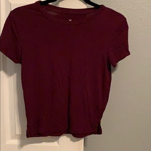 Maroon top with little slits on side